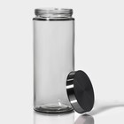 Банка для хранения сыпучих продуктов «Бомонд», 2 л, 11×27 см, с металлической крышкой, стекло, прозрачная - Фото 2