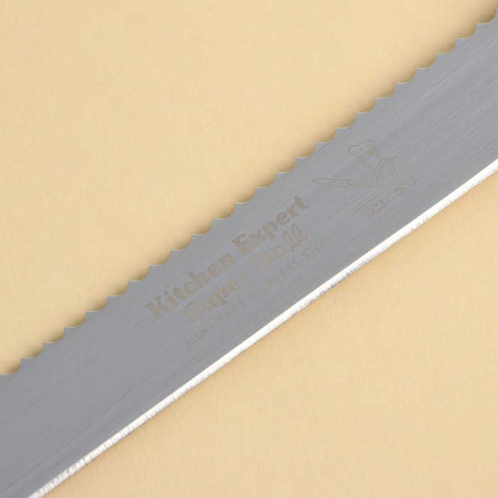 Нож для бисквита двусторонний KONFINETTA, с крупными зубцами и ровным краем, лезвие 25 см, толщина лезвия 0,9 мм - фото 1906887859