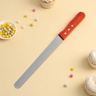 Нож для бисквита двусторонний KONFINETTA, с крупными зубцами и ровным краем, лезвие 25 см, толщина лезвия 0,9 мм - фото 4582342