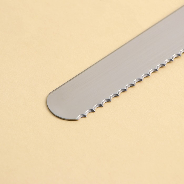 Нож для бисквита двусторонний KONFINETTA, с крупными зубцами и ровным краем, лезвие 25 см, толщина лезвия 0,9 мм - фото 1886270033