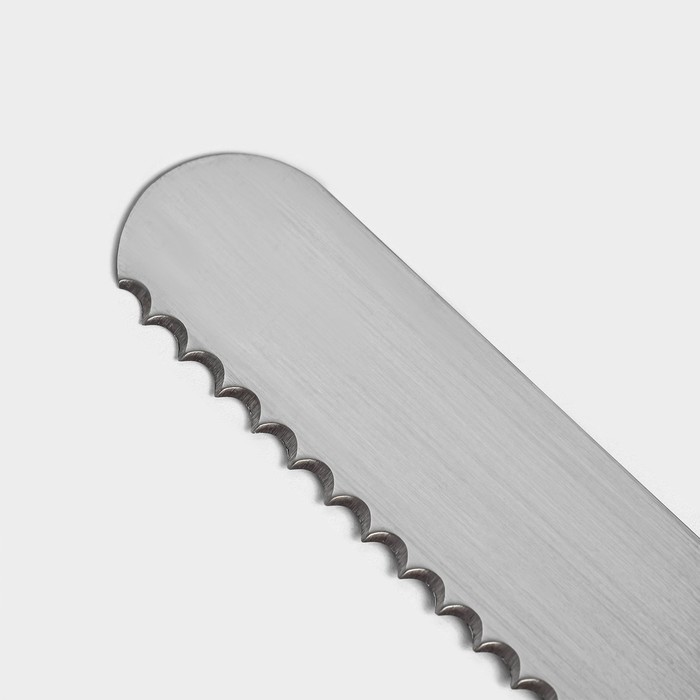 Нож для бисквита крупные зубцы KONFINETTA, длина лезвия 35 см, деревянная ручка - фото 1906887865