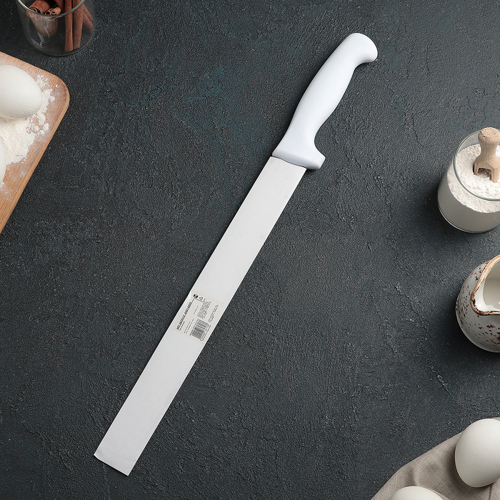 Нож для бисквита, мелкие зубчики, ручка пластик, рабочая поверхность 29,5 см, толщина лезвия 1,9 мм - фото 1906887874