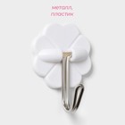 Крючки самоклеящиеся Доляна «Клевер», 5 шт., белые - Фото 2