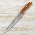 Нож для мяса и стейков Доляна «Мастак», лезвие 19 см, цвет коричневый - Фото 1
