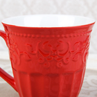 Кружка керамическая Доляна «Элен», 500 мл, цвет красный - Фото 3