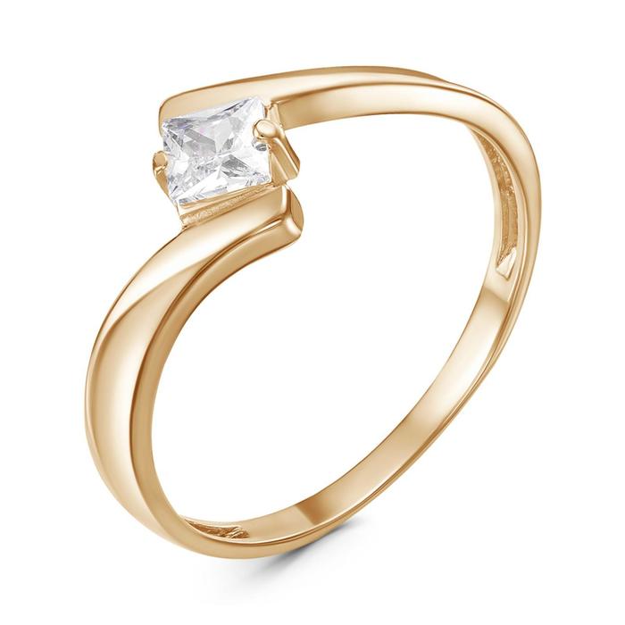 Кольцо «Кубик», позолота, цвет белый, 17,5 размер - Фото 1