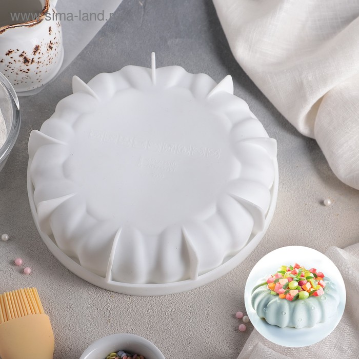 Форма силиконовая для муссовых десертов и выпечки Доляна «Муссиль», 19×4,7 см, цвет белый