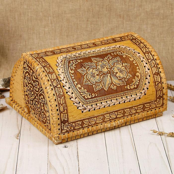 Хлебница «Вьюнок», 26х21х15 см, береста - Фото 1