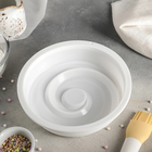 Форма для муссовых десертов и выпечки Доляна «Круговорот», d=19,2 см (внутренний диаметр 16,5 см), высота внутренняя 3,5 см, высота внешняя 4,7 см, цвет белый - Фото 3