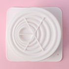 Форма для муссовых десертов и выпечки Доляна «Рябь», силикон, 18×18 см, внутренний размер 16×6.5 см, цвет белый - Фото 3