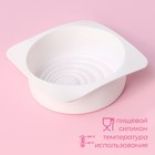 Форма для муссовых десертов и выпечки Доляна «Рябь», силикон, 18×18 см, внутренний размер 16×6.5 см, цвет белый - Фото 2