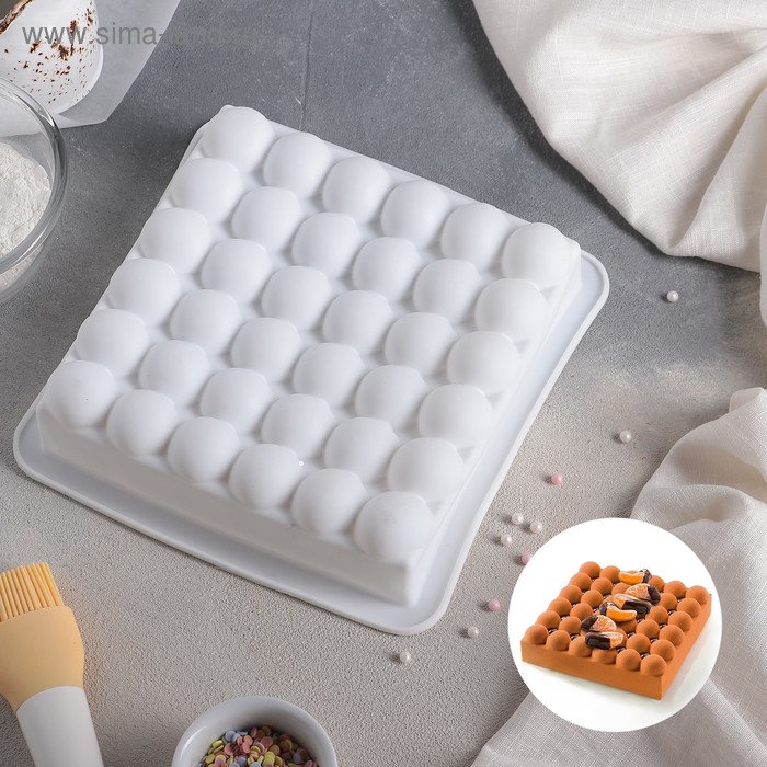 Форма силиконовая для муссовых десертов и выпечки Доляна «Ягодная очередь», 21×6 см, цвет белый