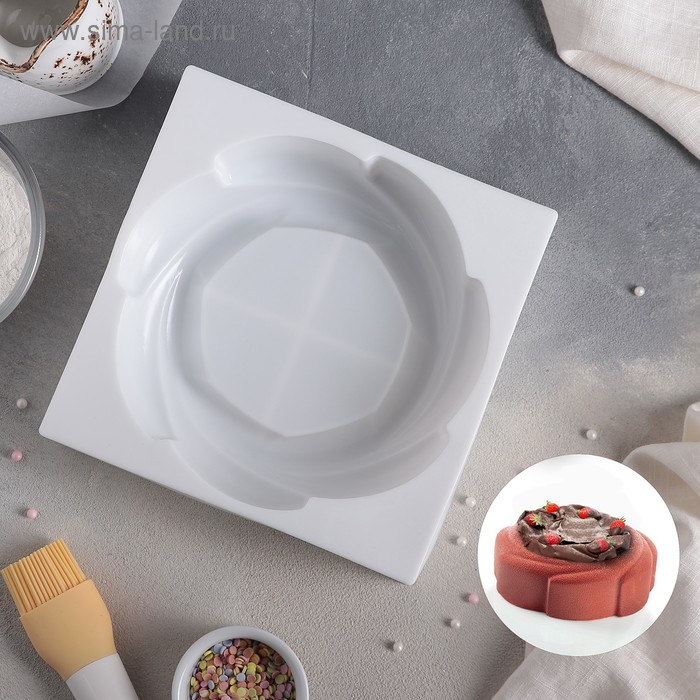 Форма силиконовая для муссовых десертов и выпечки Доляна «Властелин колец», 19×5 см, цвет белый - Фото 1