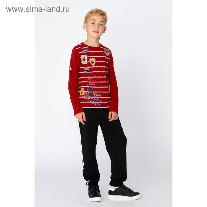 Лонгслив для мальчика, рост 134-140 см, цвет бордовый - Фото 1