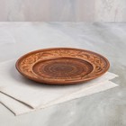 Тарелка, плоская, роспись ангобом, красная глина, 21.5 см, микс - Фото 2