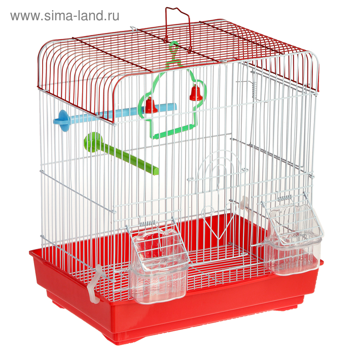 Клетка для птиц укомплектованная с дверкой для гнезда, 30 х 23 х 39 см, микс цветов - Фото 1