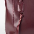 Сумка женская, отдел с перегородкой, наружный карман, длинный ремень, цвет бордовый - Фото 3