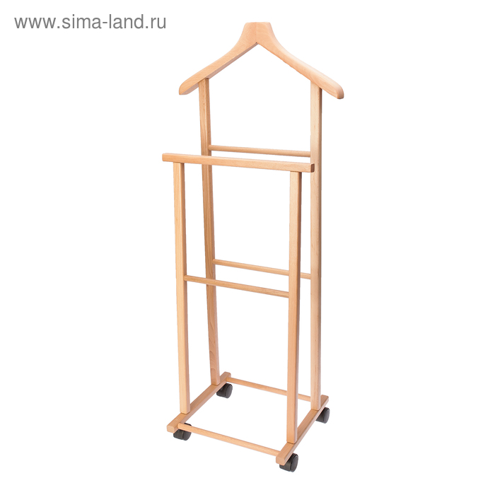 Вешалка костюмная на колёсиках Tango, 44×30×107 cм, бук светлый - Фото 1