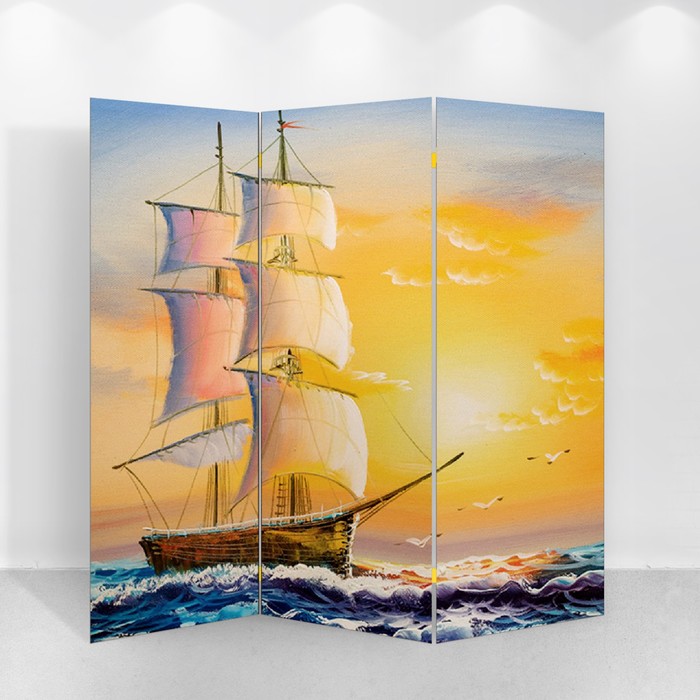 Ширма "Картина маслом. Парусная лодка", 150 х 160 см - Фото 1