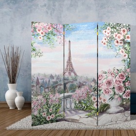 Ширма "Картина маслом. Розы и Париж", 160 × 150 см