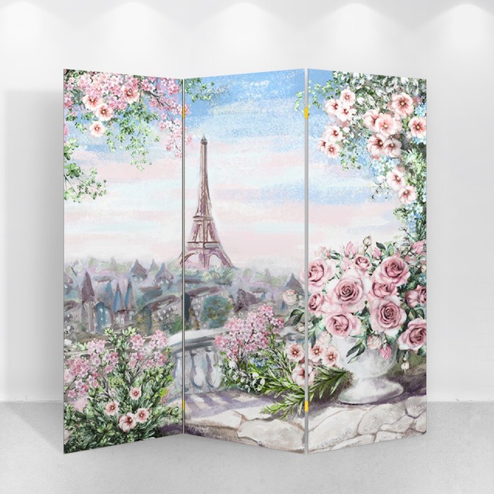 Ширма "Картина маслом. Розы и Париж", 150 х 160 см - фото 1883331582