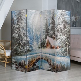 Ширма "Картина маслом. Зимний лес", 200 х 160 см