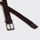 Ремень мужской, ширина 3,5 см, резинка плетёнка, пряжка металл, цвет коричневый - Фото 2