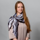 Комплект "Зигзаг" (платок женский 90*90 см, кольцо), цвет чёрный/белый - Фото 1