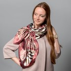 Комплект "Сафари" (платок женский 90*90 см, кольцо), цвет бордовый/коричневый - Фото 1