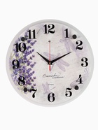 Часы настенные, интерьерные: Цветы, «Стрекозы», бесшумные, d=30 см - Фото 1