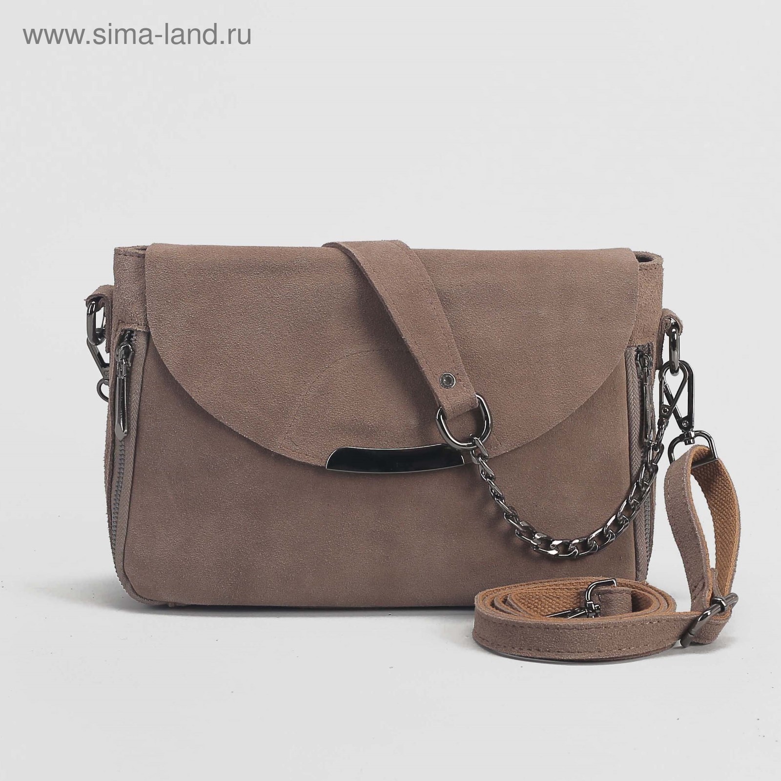 Сумка жен L-2314-3, 30*8*20, замша, отд с перег, 3 н/кармана, длин ...