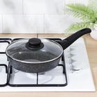 Сковорода Доляна «Элит», d=22 см, съёмная ручка, стеклянная крышка, антипригарное покрытие, алюминий, чёрная - Фото 7