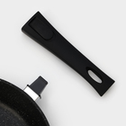 Сковорода Доляна «Элит», d=26 см, съёмная ручка, стеклянная крышка, антипригарное покрытие, алюминий, чёрная - Фото 5