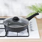 Сковорода Доляна «Элит», d=26 см, съёмная ручка, стеклянная крышка, антипригарное покрытие, алюминий, чёрная - Фото 10