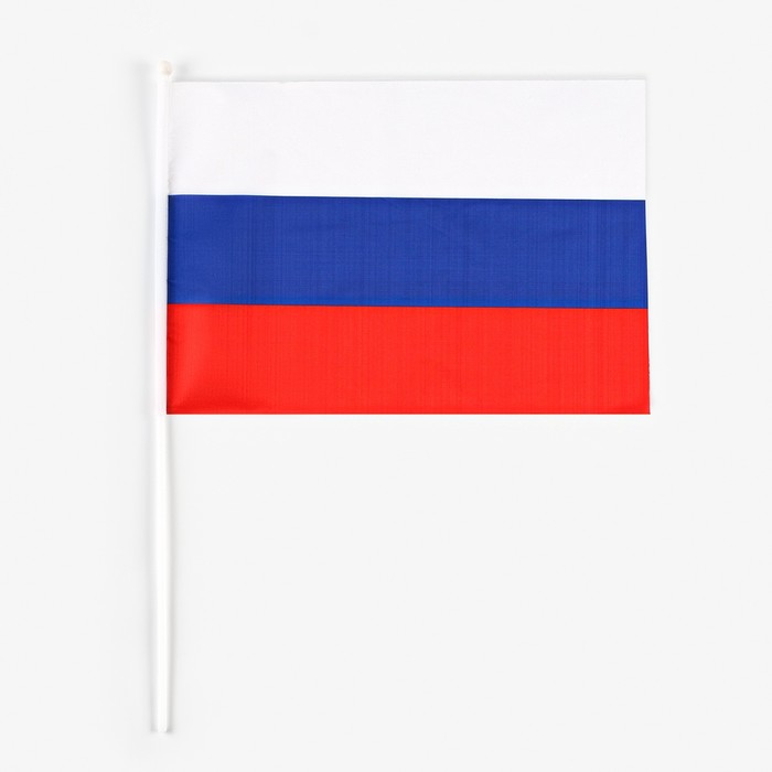 Флаг России, 30 х 45 см, шток 60 см, полиэфирный шёлк - фото 1905311328