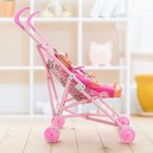 Коляска-трость для куклы, с пупсом со звуком, металлический каркас - Фото 2