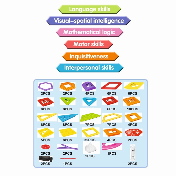 Конструктор магнитный «Замок», 160 деталей 42629