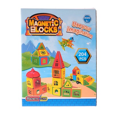 Конструктор магнитный «Замок», 204 детали