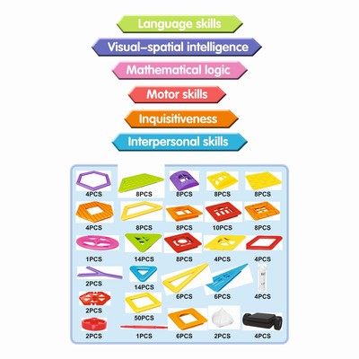 Конструктор магнитный «Замок», 204 детали