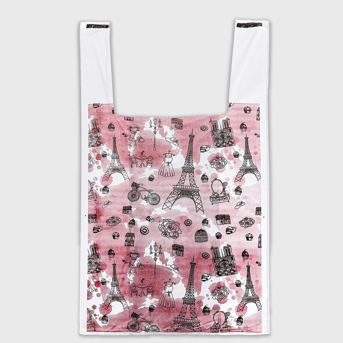 Пакет "Париж", полиэтиленовый, майка, 28 х 50 см, 12 мкм - Фото 1