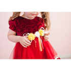 Нарядное платье для девочки,рост 86 см, цвет бордовый 7600-1_М - Фото 3
