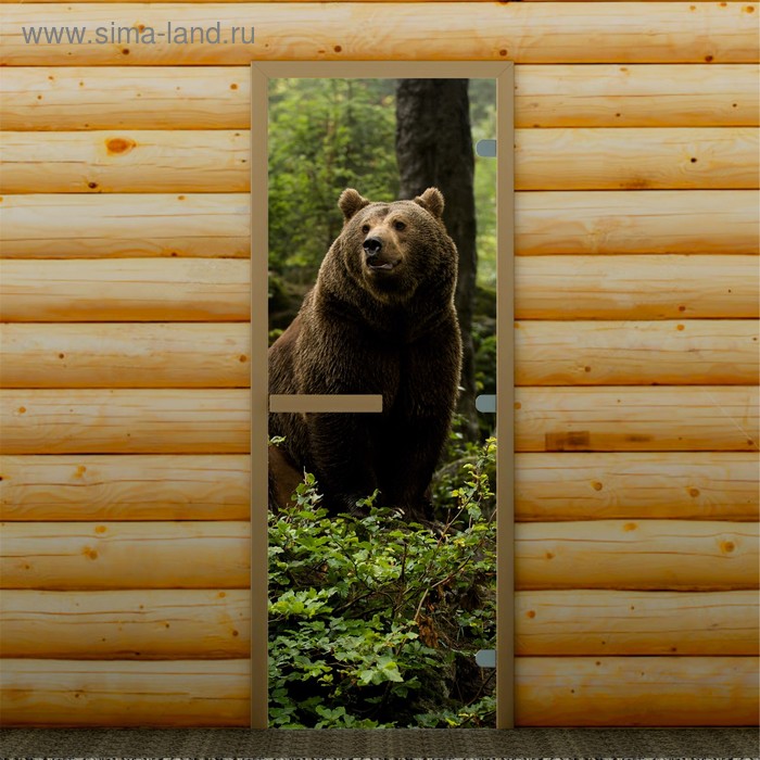 Дверь для бани и сауны Д1, 190х67см, с фотопечатью 8мм Добропаровъ - Фото 1
