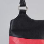 Сумка женская на молнии, 1 отдел, наружный карман, цвет чёрный/красный/коричневый - Фото 4