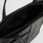 Сумка женская на молнии, 1 отдел, 2 наружных кармана, цвет чёрный - Фото 5
