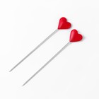 Булавки портновские «Сердце», 55 мм, 50 шт., цвет МИКС - Фото 3