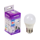 Лампа cветодиодная Smartbuy, G45, Е27, 8.5 Вт, 6000 К - Фото 1