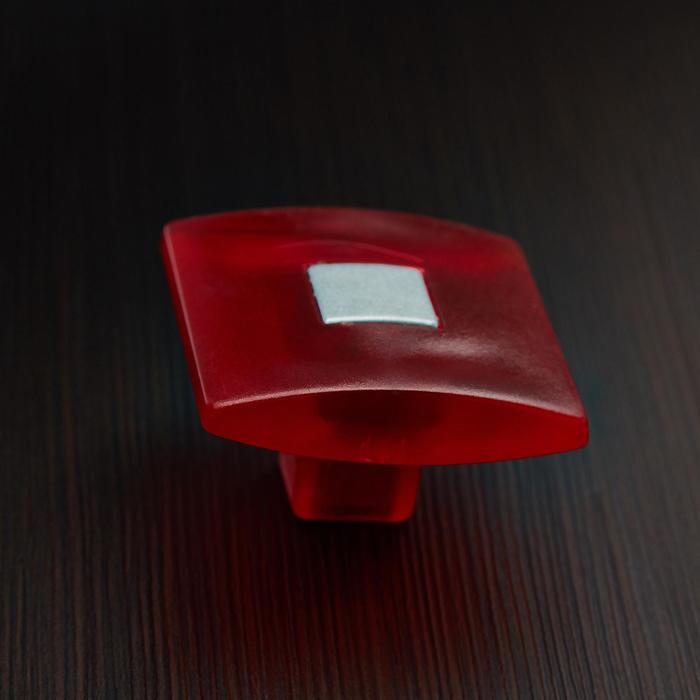 Ручка кнопка PLASTIC 003, пластиковая, красная - фото 1908346075