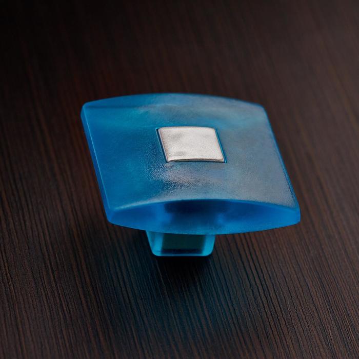 Ручка кнопка PLASTIC 003, пластиковая, синяя - фото 1889235079