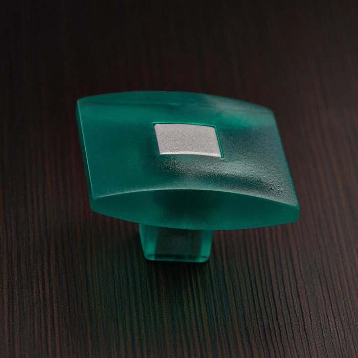 Ручка кнопка PLASTIC 003, пластиковая, зеленая - фото 1908346083