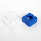 Скрепочница квадратная с магнитом, пластик, прозрачный, МИКС - Фото 2